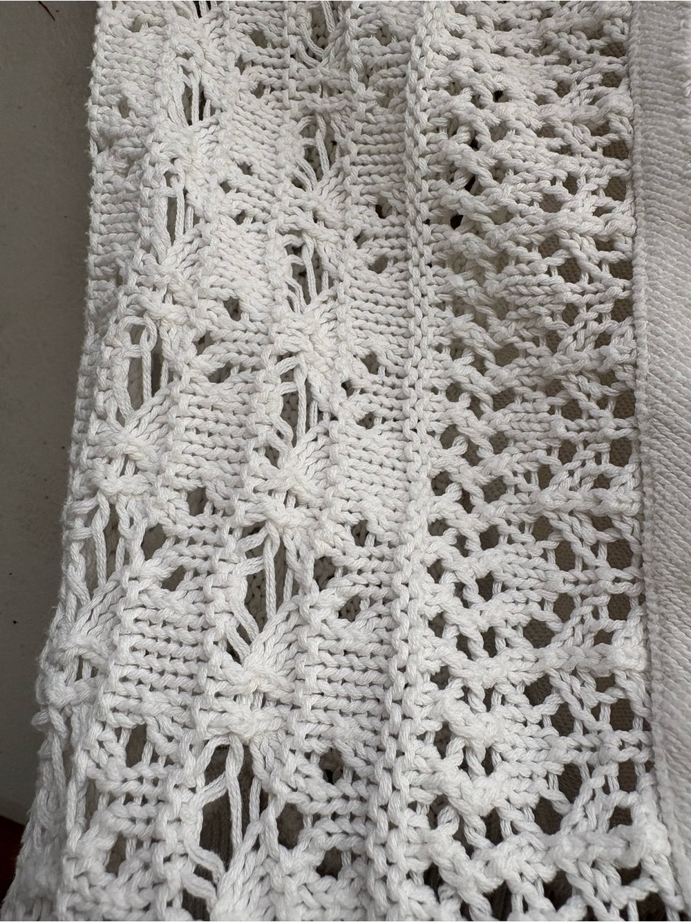 Tribal Jeans Cream Mixed Media Crochet Knit Detail Pullover Sweater Size XL - Picture 7 of 13